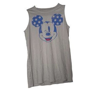 Disney Mickey Mouse Tank Top Patriotic Stars Blue and Gray Size XS